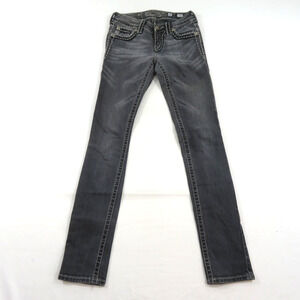 Miss Me Jeans Skinny Gray 26 Measured: 26x33 The Buckle